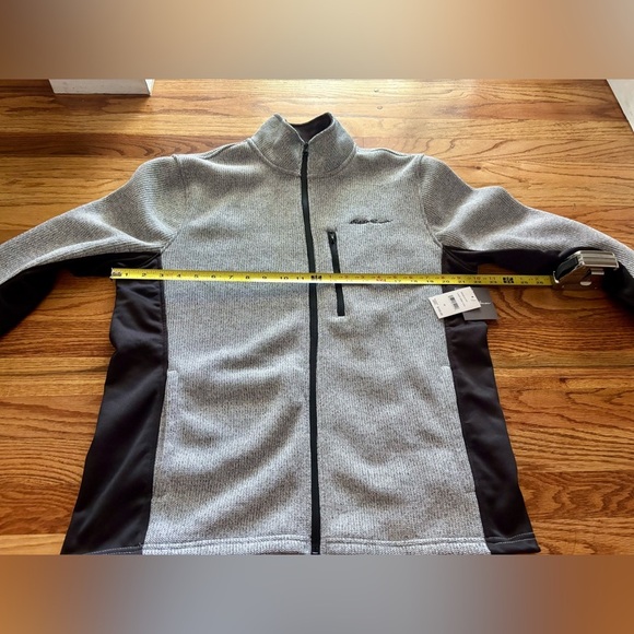 Eddie Bauer Performance Jacket Gray and Black Knit Fleece - NWT - Picture 9 of 13